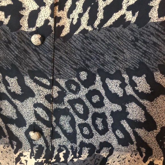 Vintage K Arnold silk button up top with mixed animal print - Picture 4 of 7